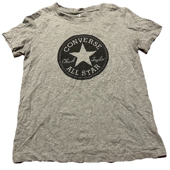 Converse Chuck Taylor All Star Gray Graphic T-Shirt Juniors Small Classic Fit - Picture 1 of 4
